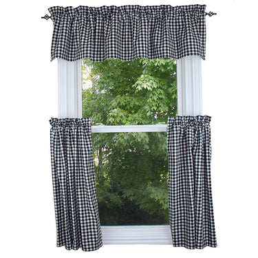 Heritage House Check - Black & Cream Valance VL640011 - The Fox Decor